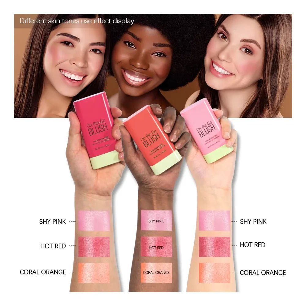 Barra Color 3 en 1 Sombra Labial Rubor