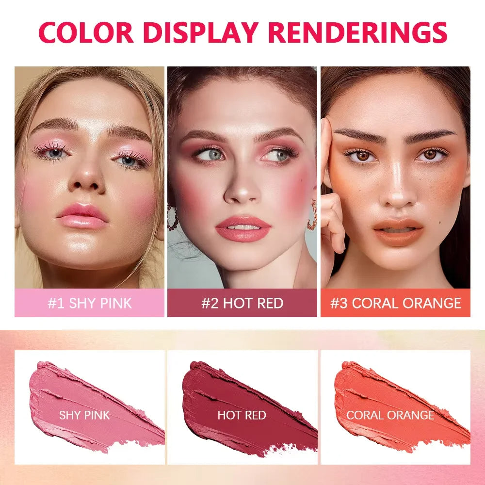 Barra Color 3 en 1 Sombra Labial Rubor