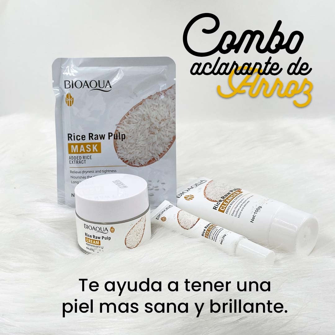 Combo Facial Arroz × 4 Productos Bioaqua