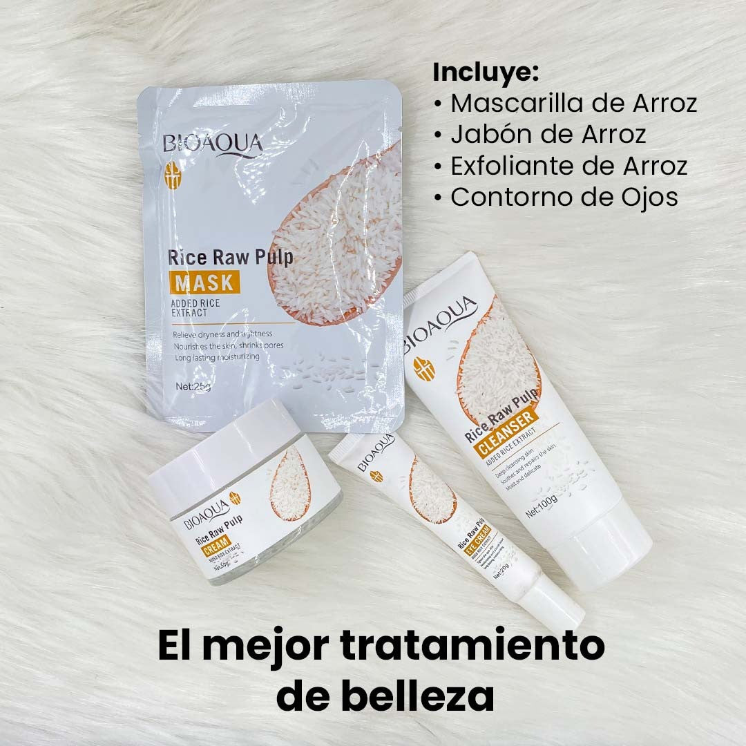 Combo Facial Arroz × 4 Productos Bioaqua