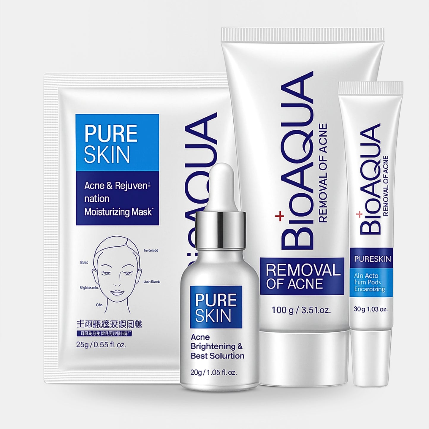 Combo Facial Antiacné × 4 Productos Bioaqua