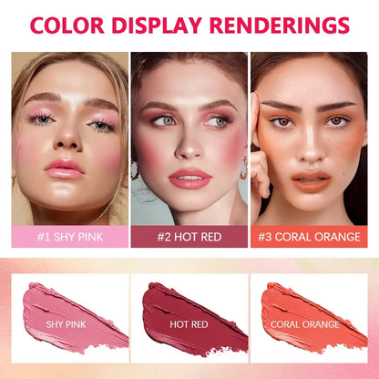 Barra Color 3 en 1 Sombra Labial Rubor