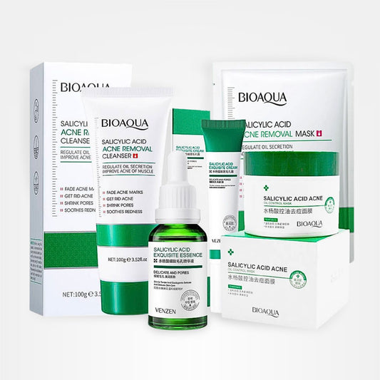 Combo Facial de Ácido Salicílico Antiacné Calmante Bioaqua 💚