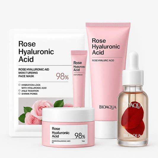 Combo Facial Hidratante con Ácido Hialurónico de Esencia de Rosas Bioaqua
